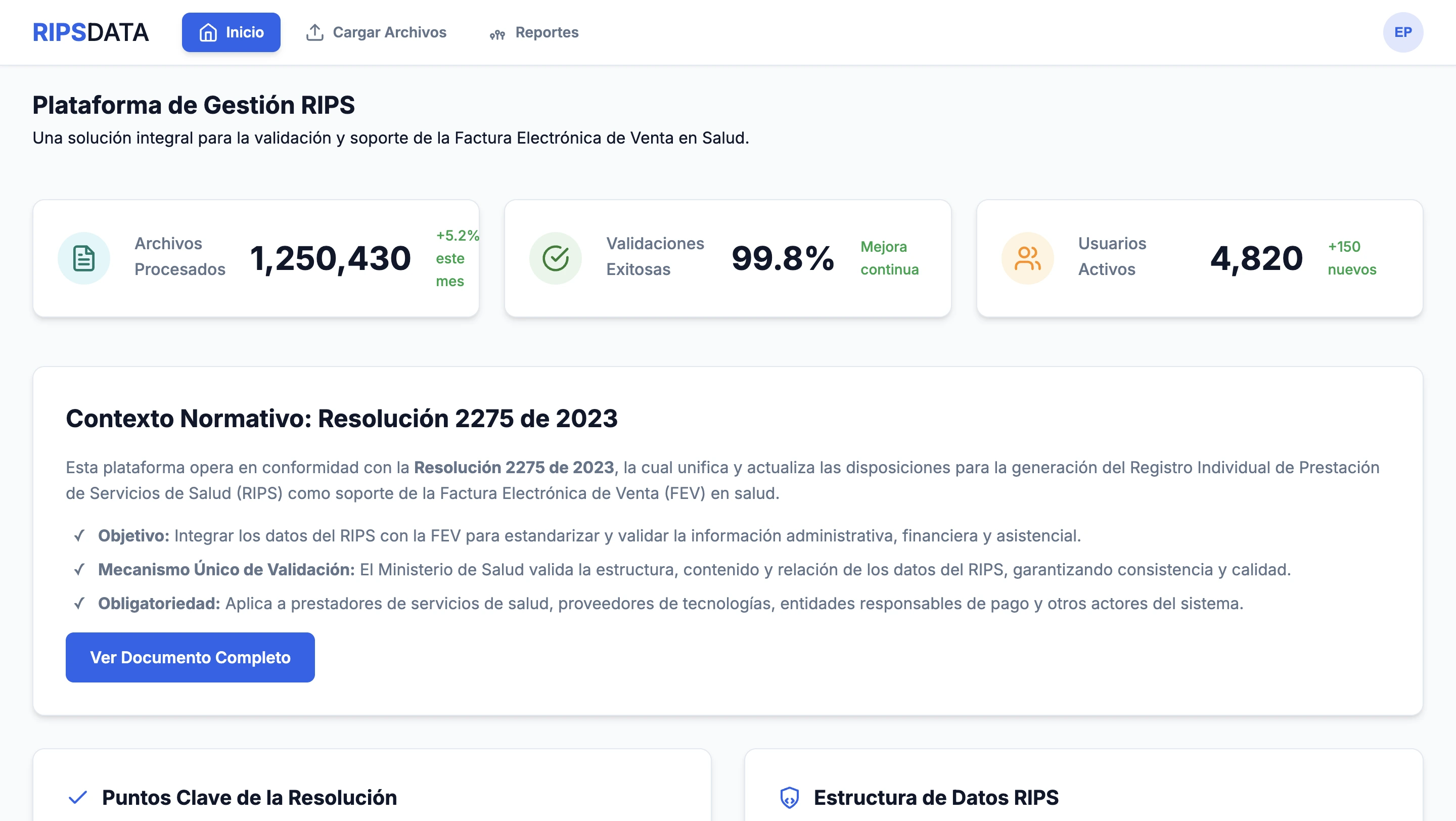 Vista previa de RIPS DATA